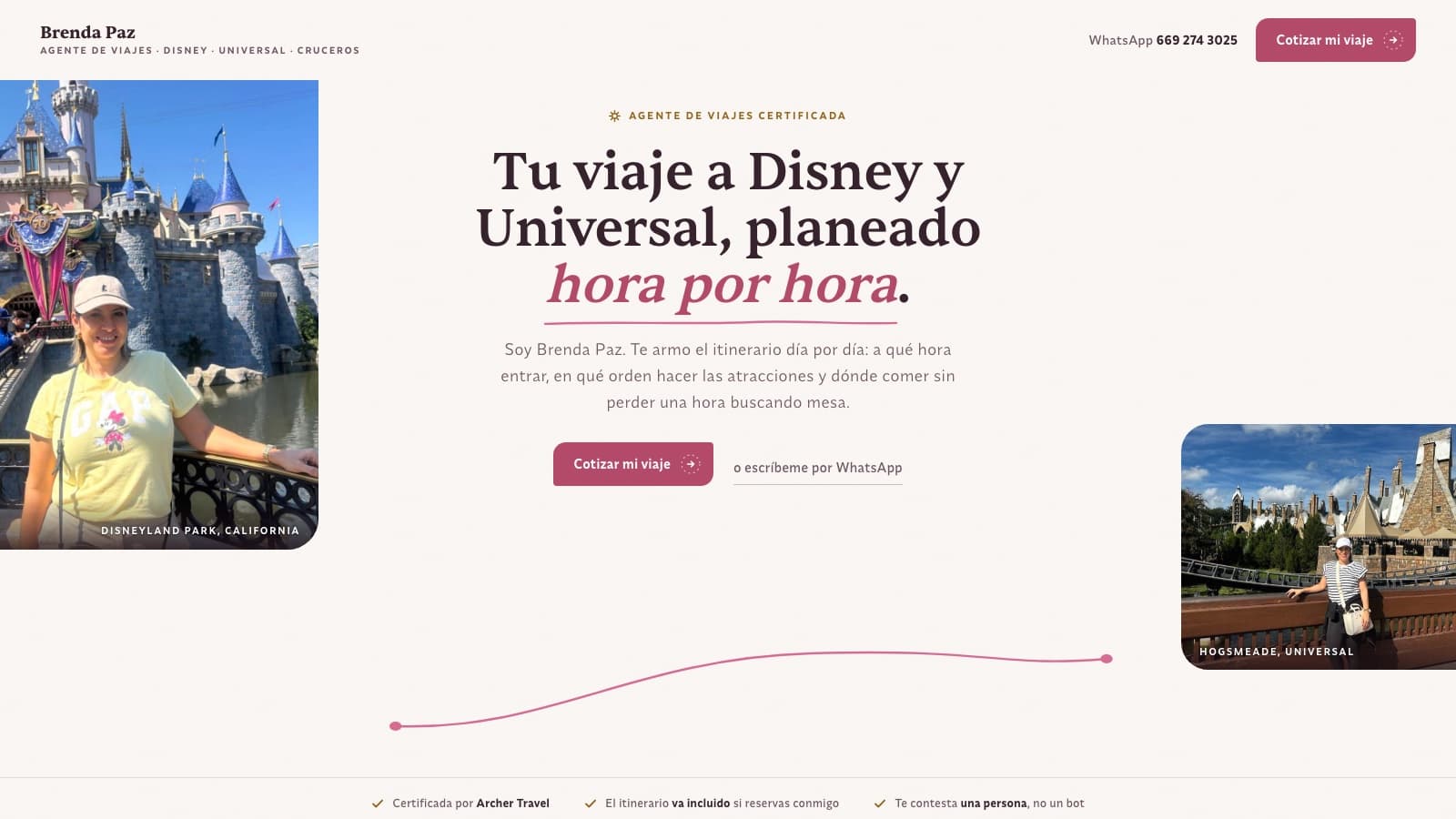 Portada del sitio de Brenda Paz — Viajes diseñado por insten studio